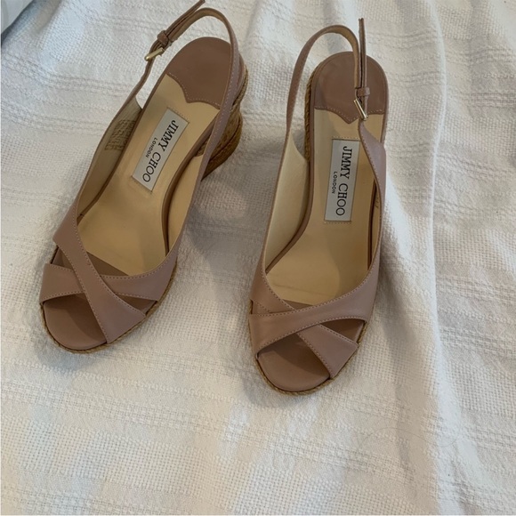 Jimmy Choo Shoes - Jimmy Choo leather sling back wedges 37.5